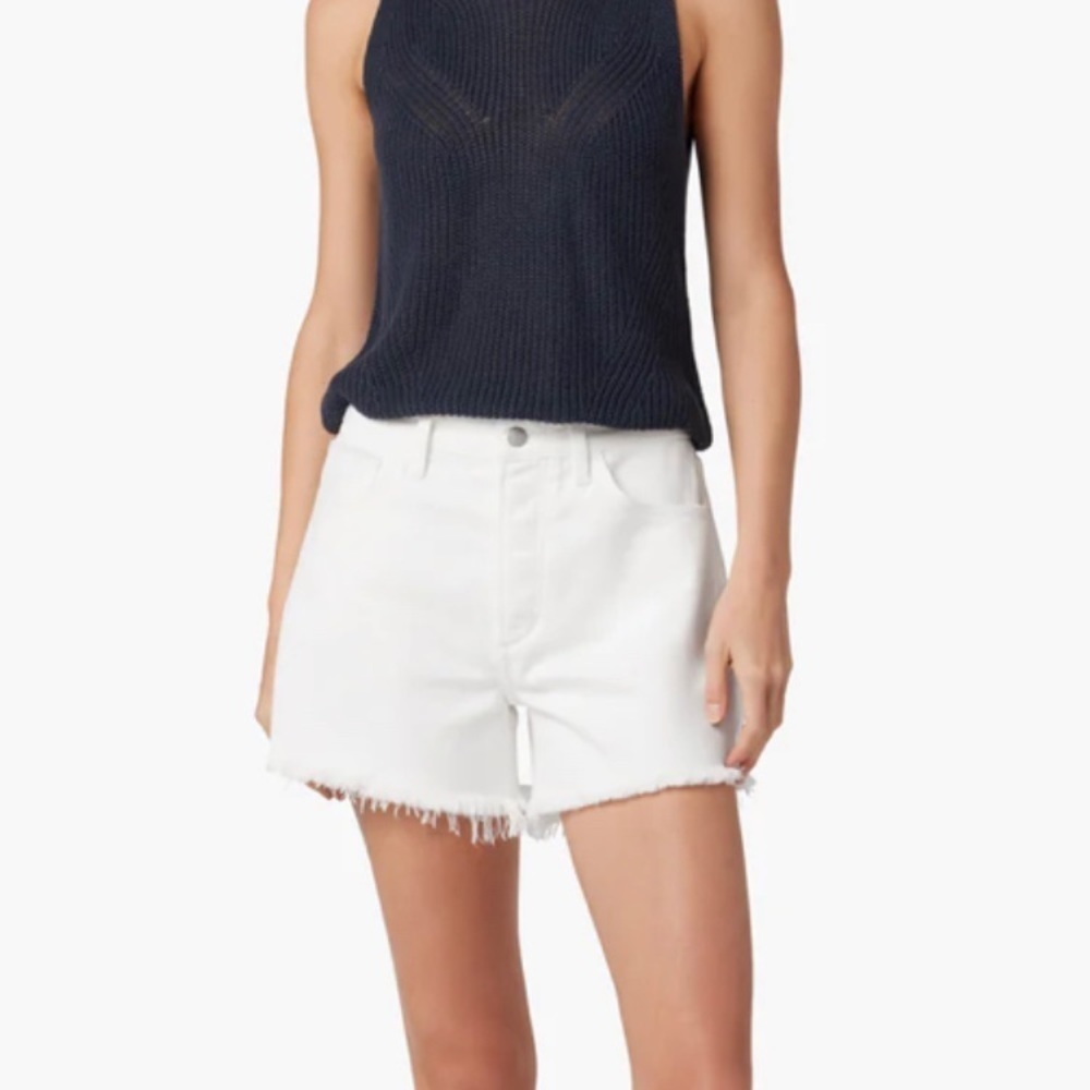 Joe’s Jeans Relaxed White Short The Jessie Vintage Stretch Frayed Size 34 NWT - Picture 2 of 11